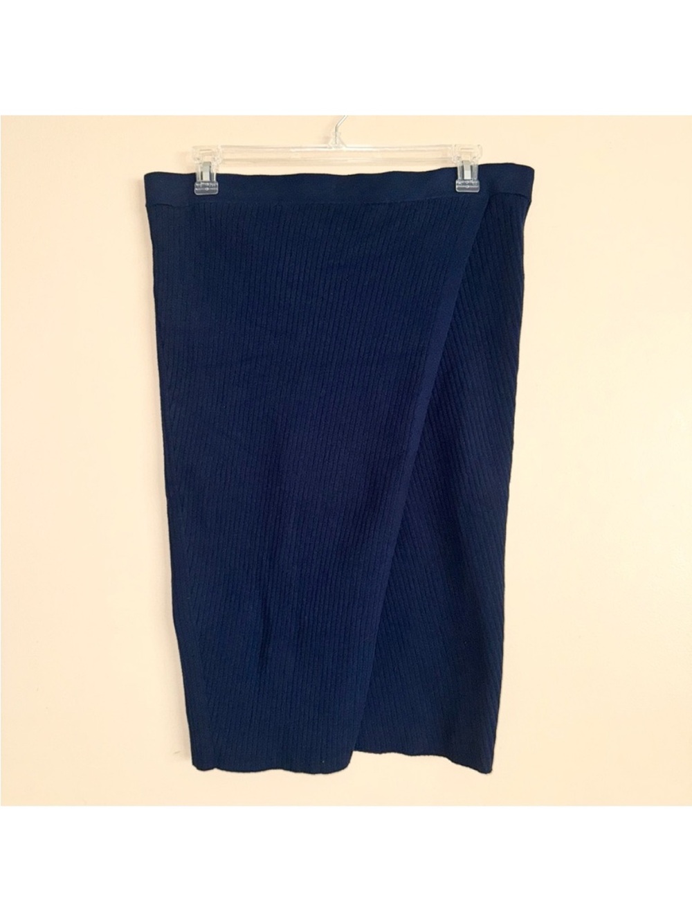 Good American Dark Blue Knit Sweater Pull On Midi Skirt Size 5(2XL) NWT!
